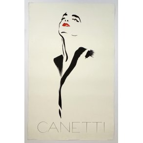 Original Vintage Plakat - Red Lips - Michel Canetti 1980'erne