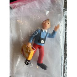 Tintin Vintage Pakke - T-shirt, Spillekort, Raket vedh�ng og 3 figurer