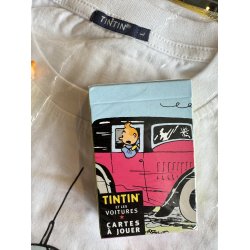 Tintin Vintage Pakke - T-shirt, Spillekort, Raket vedh�ng og 3 figurer