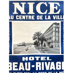 Original Vintage Plakat - Nice Hotel Beau-Rivage - Ca. 1910