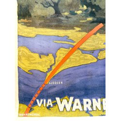 Original Vintage Plakat - Norden Via Warnem�nde-Gjedser - Aage Lund Ca. 1920'erne