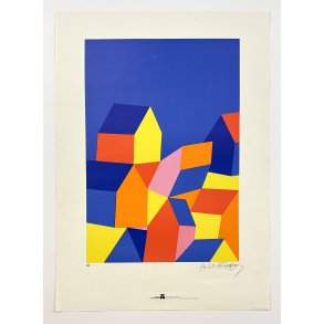 Original Vintage Plakat - Geometrisk Komposition - Per Arnoldi 1974