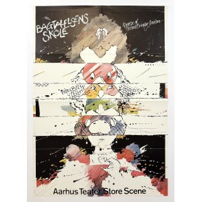 Original Vintage Plakat - Bagtalelsens Skole - Aarhus Teater 1982
