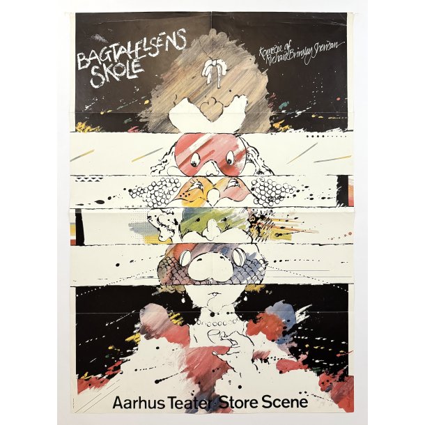 Original Vintage Plakat - Bagtalelsens Skole - Aarhus Teater 1982