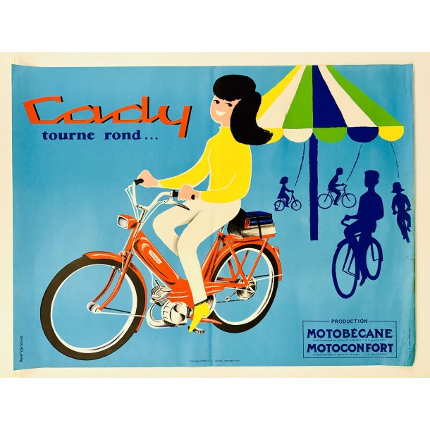 Original Plakat - Cady, Tourne Rond... Motobcane 1967