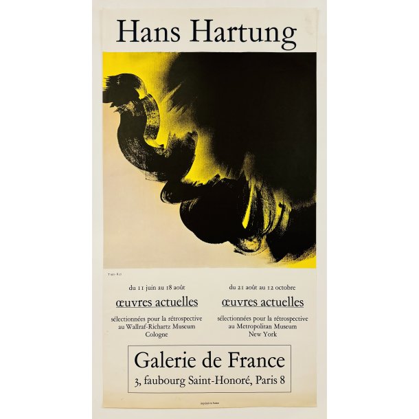 Original Plakat - Hans Hartung, Galerie De France 1973