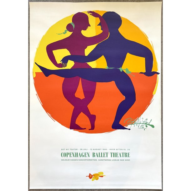 Original Vintage Plakat - Copenhagen Ballet Theatre � Bj�rn Wiinblad 1965