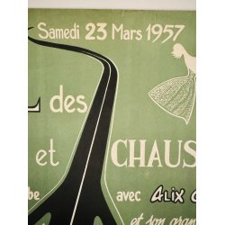 Original Plakat - Bal Des Points Et Chausses 1957