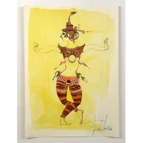 Original Vintage Plakat ��Siamesisk Danser�� Bj�rn Wiinblad � 1968