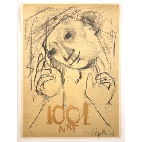Original Vintage Plakat - 1001 Nat - Bj�rn Wiinblad 1950�erne