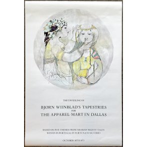 Original Vintage Plakat ��Pr�sentationen Af Bj�rn Wiinblads Gobeliner Til The Apparel Mart, Dallas�� 1973