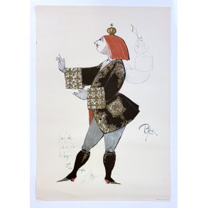 Original Vintage Plakat - Kongen fra H.C. Andersens Svinedrengen - Bj�rn Wiinblad 