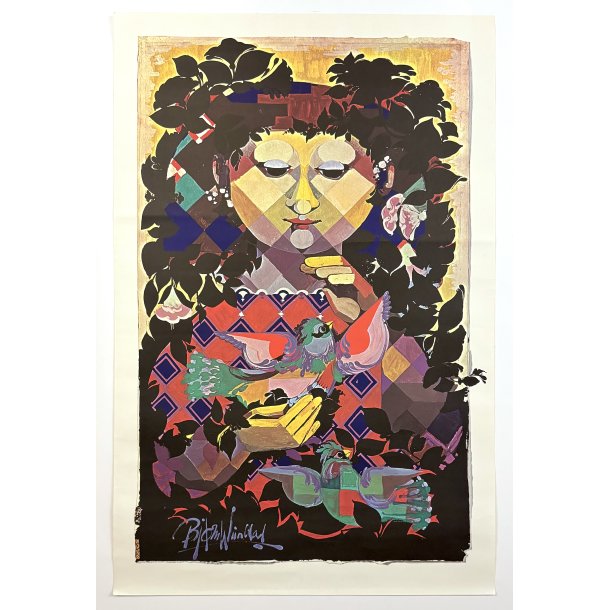 Original Vintage Plakat ��Forl�g Til Gobelin� Bj�rn Wiinblad � ca. 1970'erne