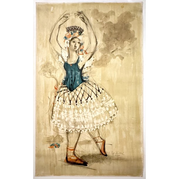 Original Vintage Plakat - Den Kongelige Ballet USA-turn� - Bj�rn Wiinblad 1957