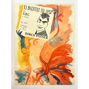 Original Vintage Plakat � Ej Blottet Til Lyst � A.B.C. Teatret � Maggi Baaring � 1960