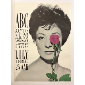 Original Vintage Plakat - A.B.C. Revyen � Lige I �jet � Lily Broberg 25 �r � 1962