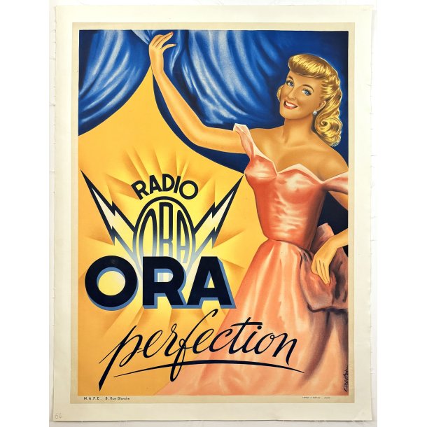 Original vintage plakat � Radio ORA Perfection � Jean Arestein � ca. 1950