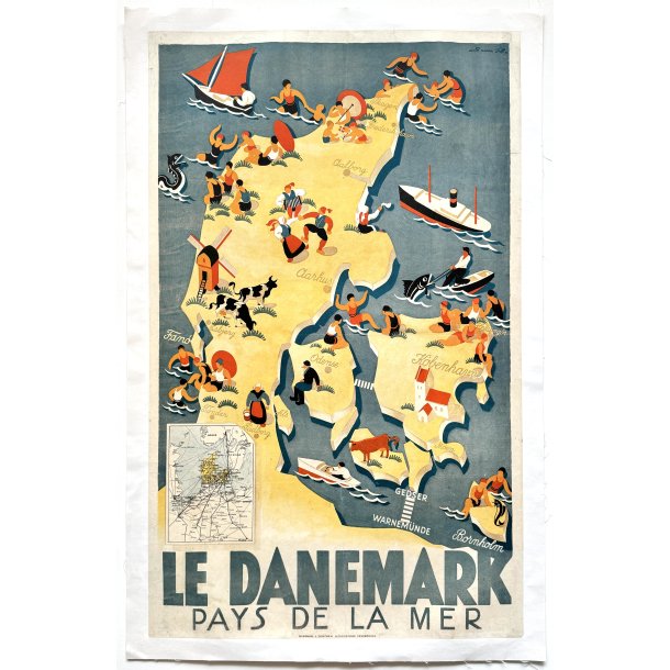 Original vintage plakat � Danmark � Havets land � Sven Henriksen � ca. 1930
