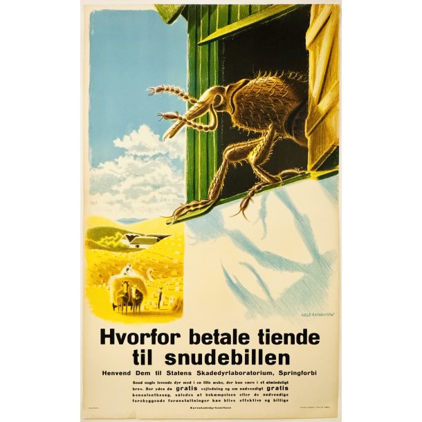 Original Plakat - Hvorfor Betale Tiende Til Snudebillen