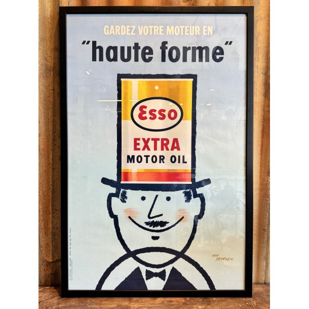 Original Vintage Plakat - Esso Extra Motor Oil - Van Severen 1959