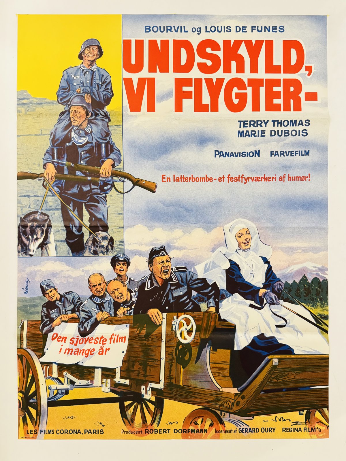 Undskyld Vi Flygter - Komedie - FilmPlakaten.Com