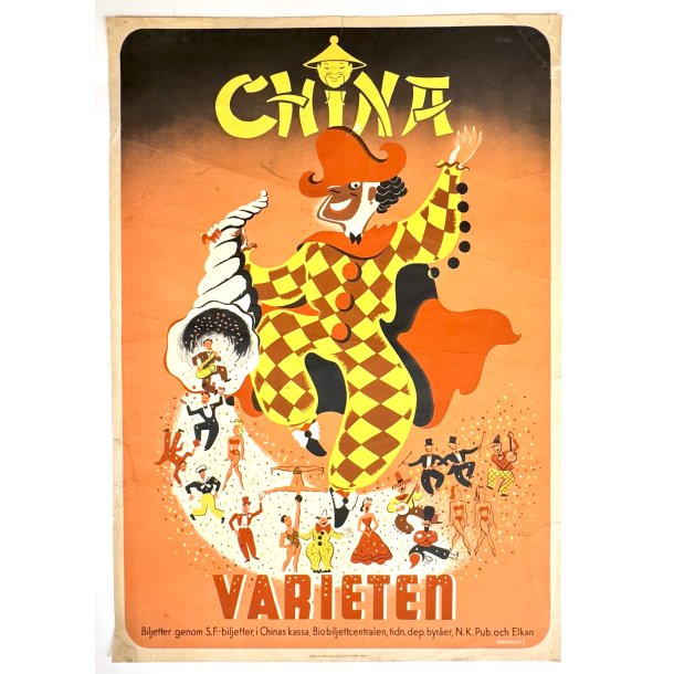Original Vintage Plakat - China Variet�n - Gunnar Bergenholtz 1944
