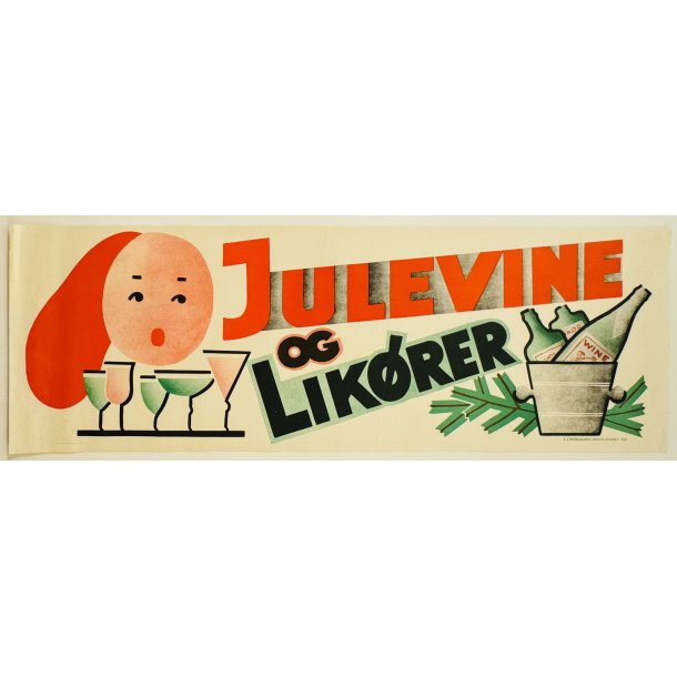 Original Plakat - Julevine Og Likrer