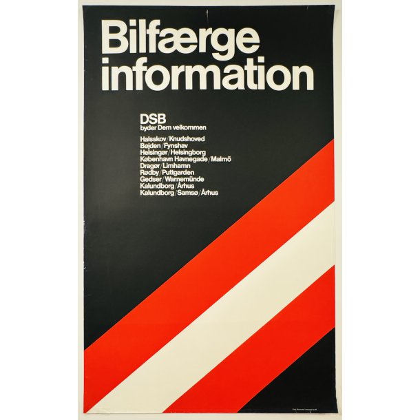 Original Plakat - DSB, Bilfrge Information