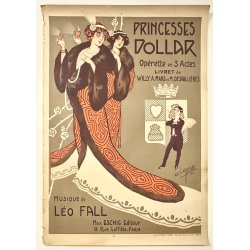 Original Plakat - Princesses Dollar, Operette En 3 Actes 1912