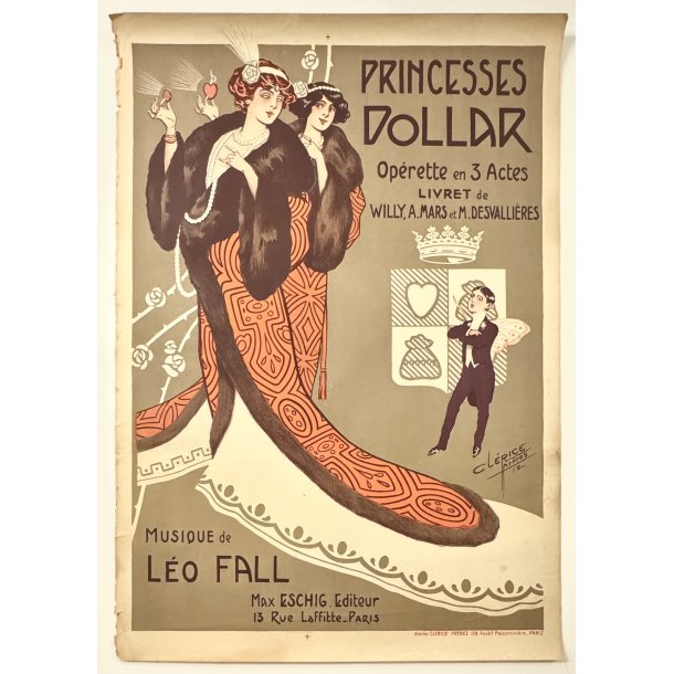 Original Plakat - Princesses Dollar, Operette En 3 Actes 1912