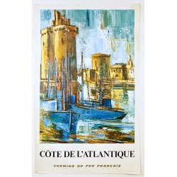 Original Vintage Plakat - C�te de l�Atlantique - La Rochelle  Gaston Larrieu 1971