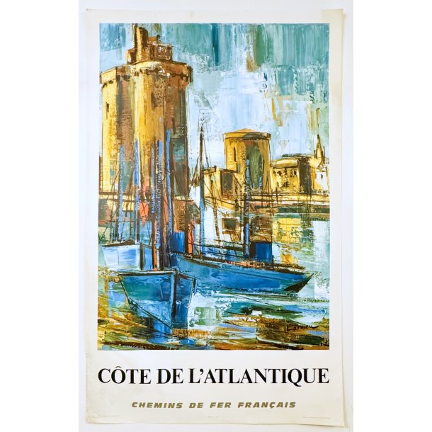 Original Vintage Plakat - C�te de l�Atlantique - La Rochelle  Gaston Larrieu 1971