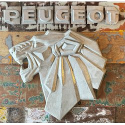 Stort Originalt Peugeot Lysskilt Fra 1970'erne