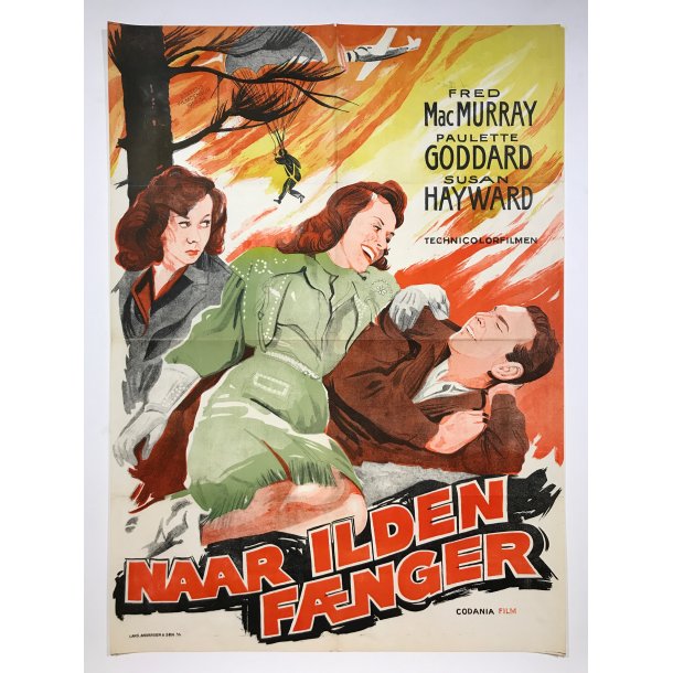 Naar ilden fnger - Original filmplakat, Ca 62x85cm