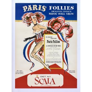 Original Vintage Plakat - Paris Follies - Det Ny Scala - 1956