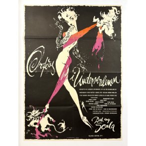 Original Vintage Plakat - Orfeus i Underverdenen - Det Ny Scala - Otto Nielsen 1955