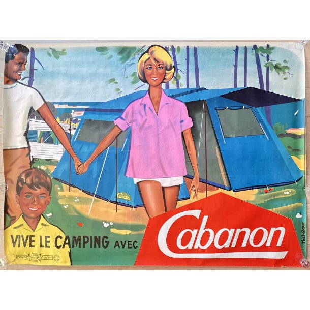 Original Plakat - Vive Le Camping Avec Cabanon 