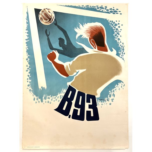 Original Vintage Plakat - B. 93 Fodbold - Povl Kolind 1947