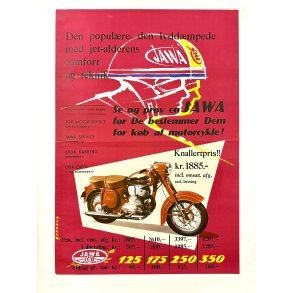 Original Plakat - JAWA Motorcykle, Kandaus ca 1960