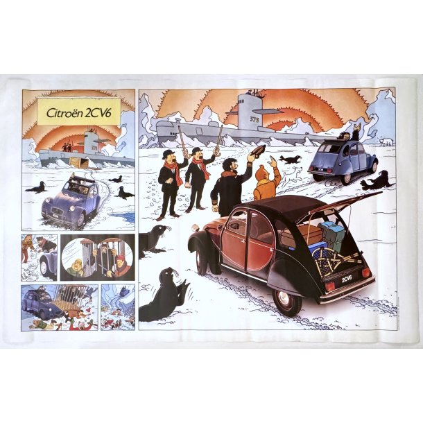 Original Plakat - Tintin Reklame For Citron 2CV6