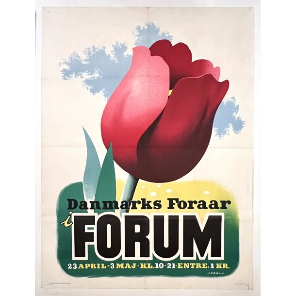 Original Vintage Plakat - Danmarks Foraar i Forum - Asger Jerrild 1950'erne