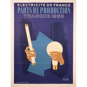 Original Electricite de France Parts de Production Tranche Plakat