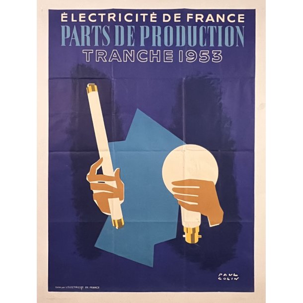 Original Electricite de France Parts de Production Tranche Plakat