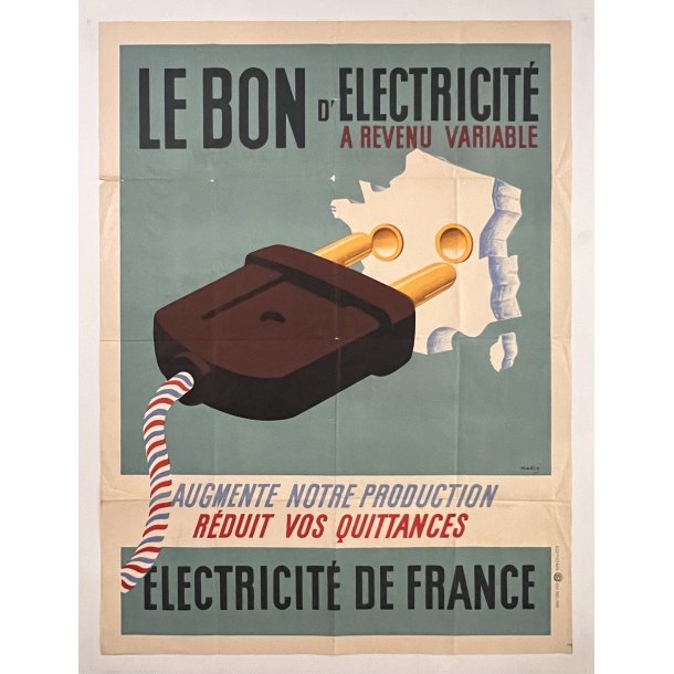 Original Le Bon D'Eletricite Plakat