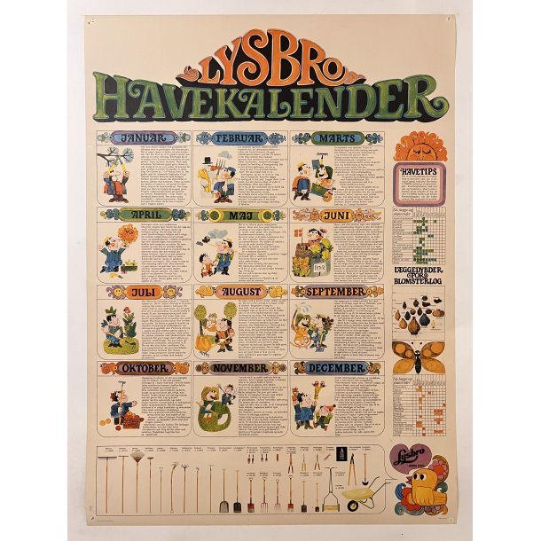 Original Lysbro Havekalender Plakat