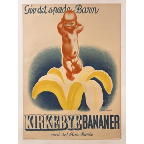 Original Sikker Hansen Plakat - Kirkebye Bananer