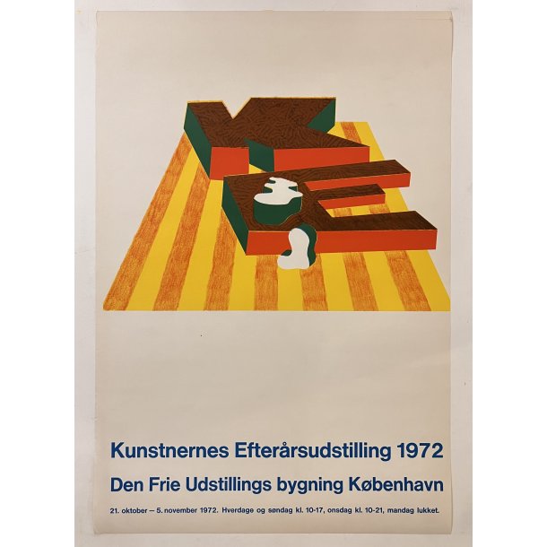 Original Plakat fra Kunstnernes Efterrsudstilling 1972 