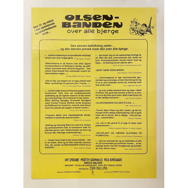 Olsen Banden Over Alle Bjerge - Reklameplakat