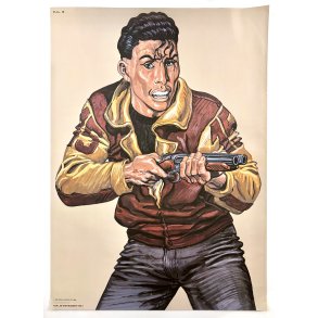 Original Plakat - Skydeskive Plakat, Skurk Med Oversavet Jagtgevr 1995