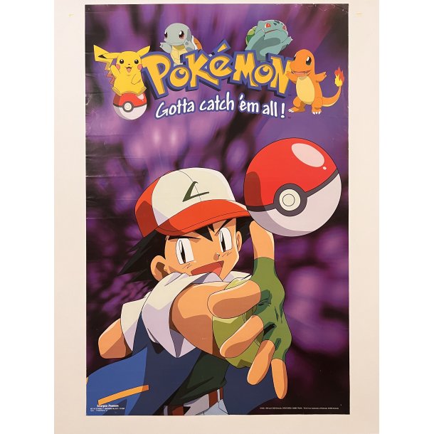 Original Pokmon Plakat fra 1999 - Gotta Catch 'Em All